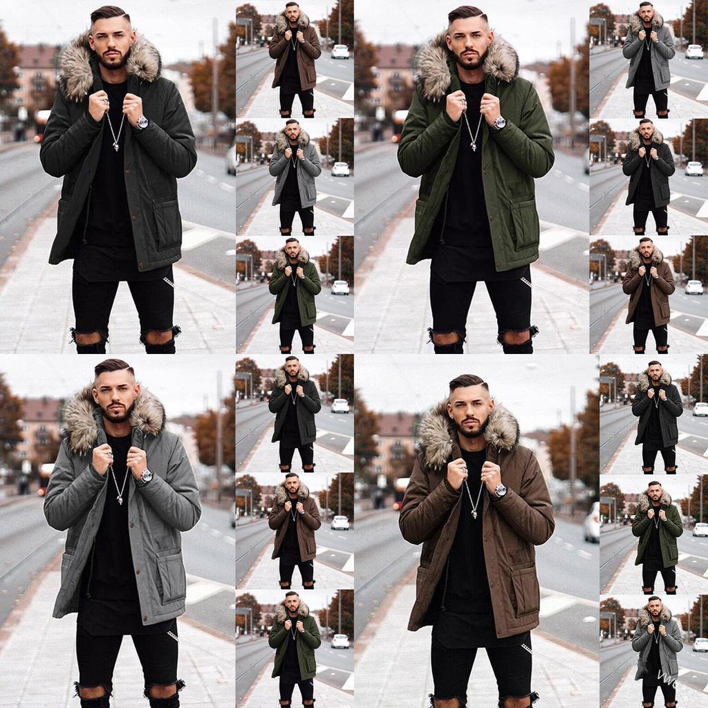 Ultra-warm Men's Winter Parka Jacket With Luxurious Faux Fur Collar
