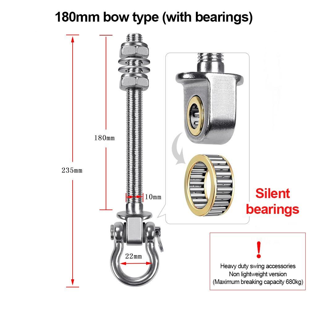 Heavy Duty Swing Hook Stainless Steel Easy Installation Yoga Hammock Hook Threaded Shaft Hammock Hook Indoor Outdoor Playground