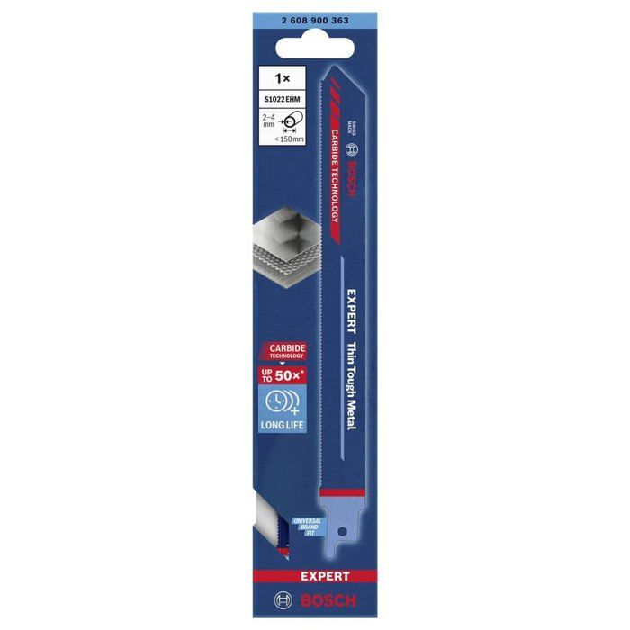 Bosch Accessories 2608900363 EXPERT « Thin Tough Metal » S 1022 EHM Lame De Scie Sabre, 1 Pièce Longueur Lame De Scie 2