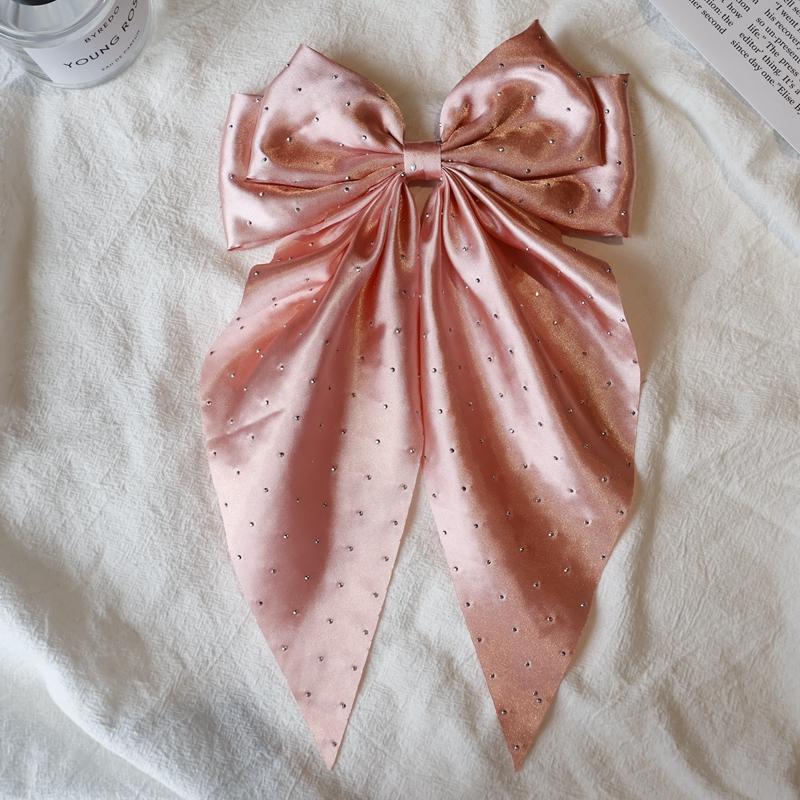 Woman Girls New Bowknot Streamer Hairpin Chiffon Ribbon Barrette Bow Back Head Spring Clip Headwear Fashion Hair Accessories