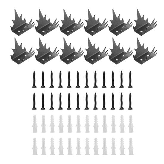 12Pcs Fence Fence Spikes with Screws Anti-Climb Thieves Intruder Animal Deterrent
