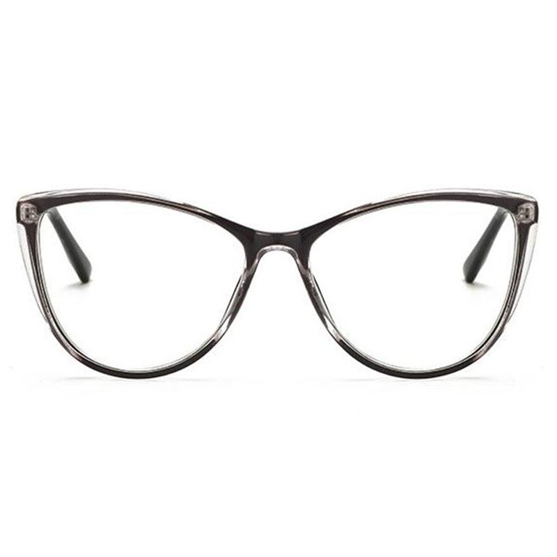 Blue Light Blocking Cat Eye Nearsighted Eyeglasses Spring Hinges Unisex Oval Prescription Spectacle 0 -0.5 -1.0 -2.0 To -6.0