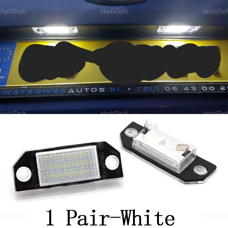2PCS LED Car License Number Plate Light For Ford Focus 2 MK2 2003-2008 C-MAX Lamp White Bulbs Car Products License Plate Lights