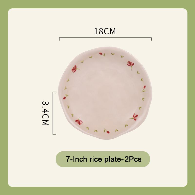 SOLECASA Ceramic Dinner Plates Soup Bowl Rice Salad Bowl Coffee Mug Floral pattern Kitchen Dinnerware Dinner Dish Microwave safe