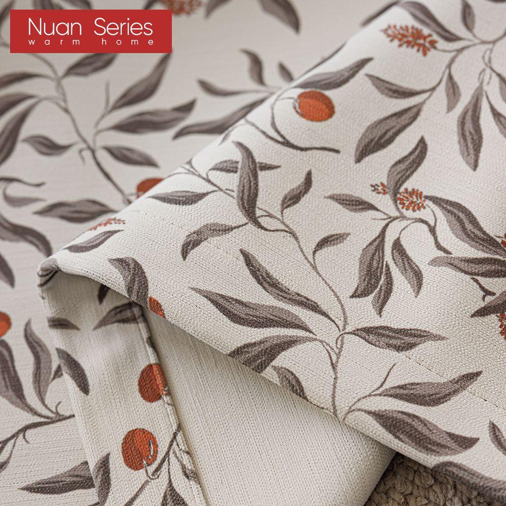 1PC Nuan Series Rural Healing Thick Curtains, Retro Fruit Printed Blackout Curtains for Bedroom Living Room Window for Home Decor