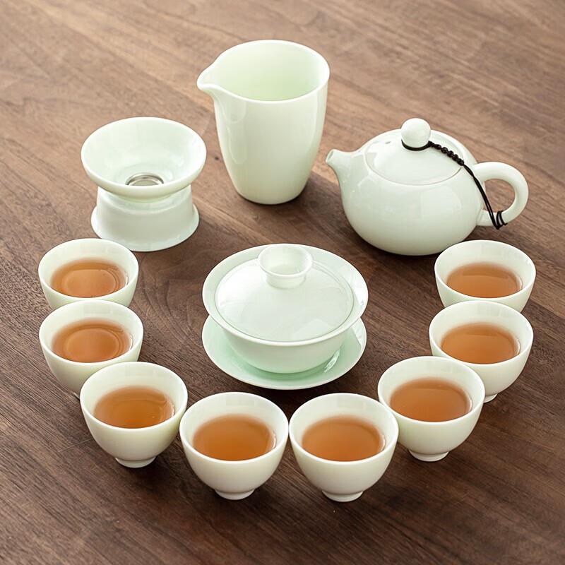 Jade Emerald Ceramic Kung Fu Tea Set