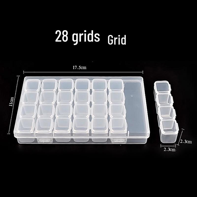 

Прозрачный пластиковый органайзер с несколькими ячейками для аксессуаров для алмазной вышивки: 28/56/168/224 Отделения