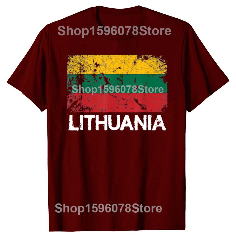 Lithuanian Flag Vintage Made In Lithuania T Shirts Streetwear Short Sleeve Birthday Gifts Summer Style T-shirt Mens Clothing