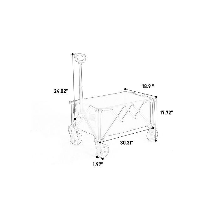Poussette de plage pliable et légère, adaptée au shopping, au camping, au sport et à d'autres activités, de couleur vert militaire.