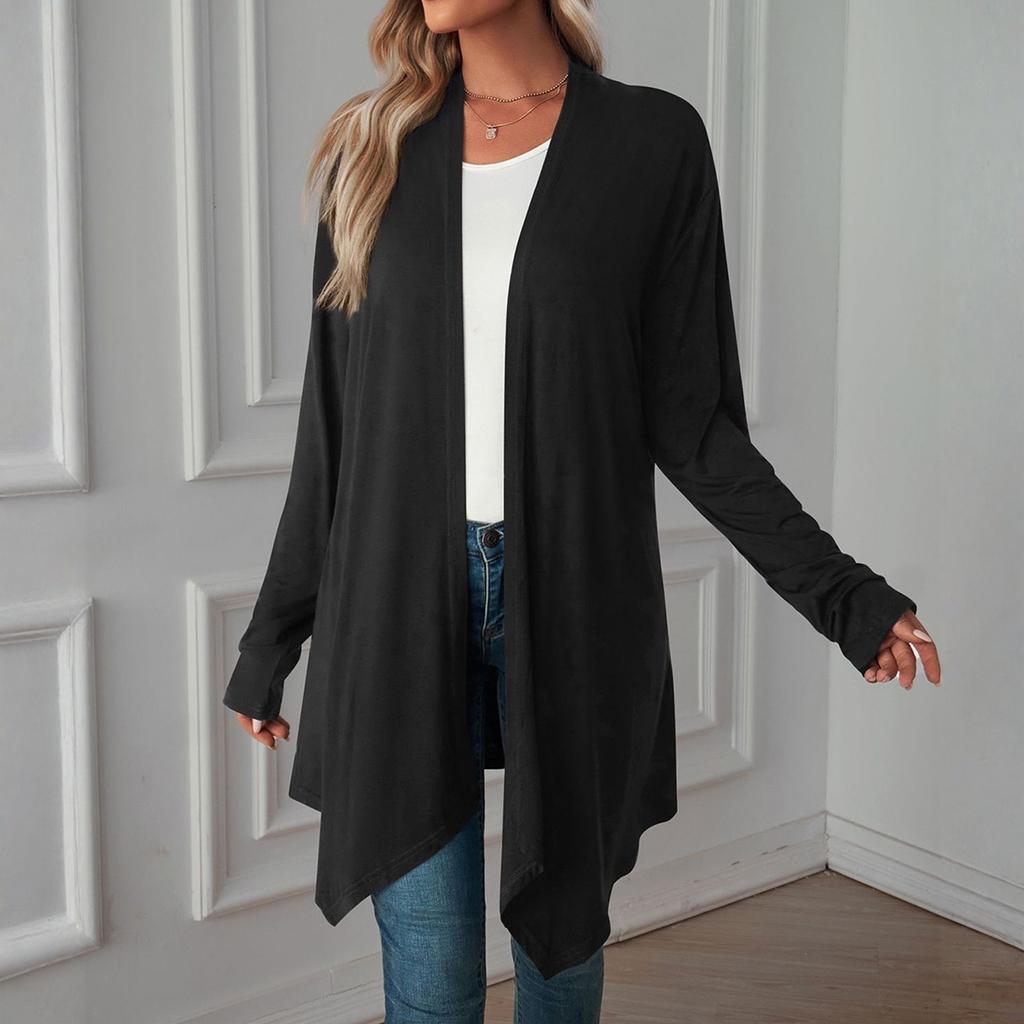 Damen Leichte Strickjacken Offen Vorne Langarm Lässig Locker Dünne Strickjacken