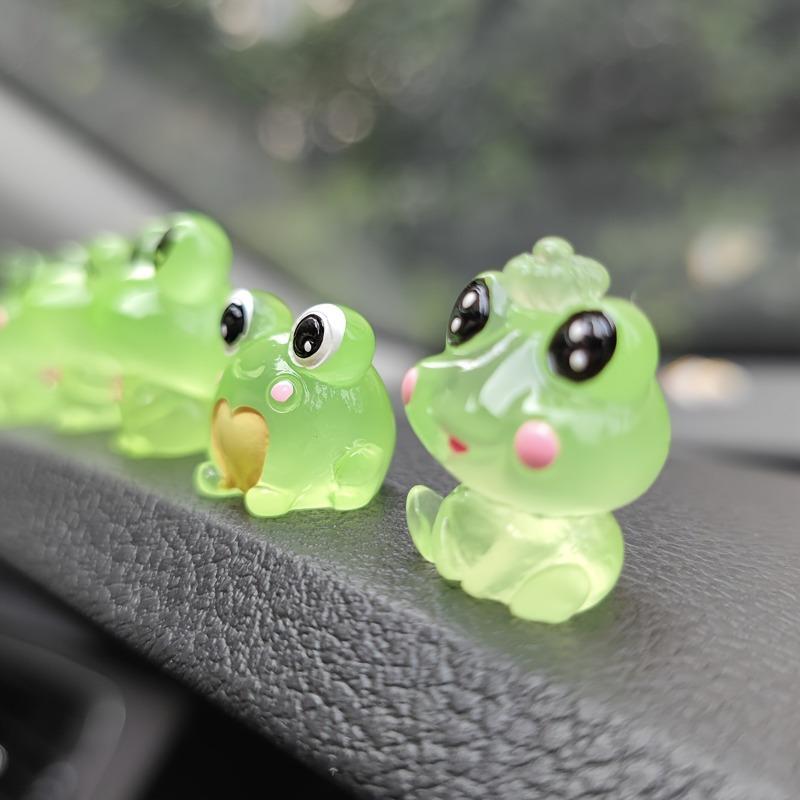 6pcs Cute frog set car center console decoration