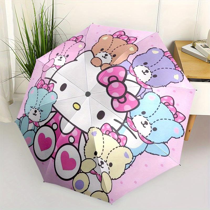 

1pc Hello Kitty with Teddy Bears Umbrella with Plastic Handle,Suitable for All Seasons Home Travel Outdoor UmbrellaSanlio343