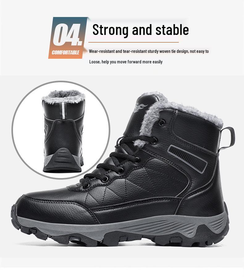 Plus Size Tactical Winter Boots: Warm, Velvet-Lined, Thick Snow Martin Boots for Men