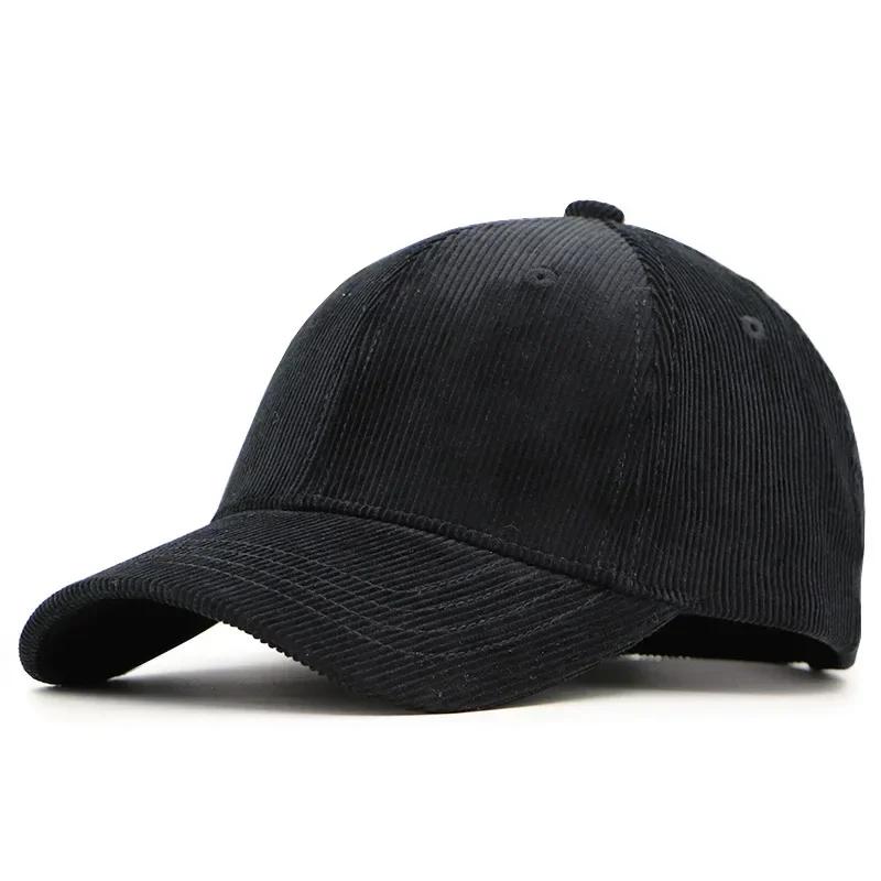 

Corduroy Baseball Caps Big Size 64cm Male Cotton Vintage Unisex Vintage Winter Hats Men Women Golf Hats Snapback Hat XXL60cm More чорний