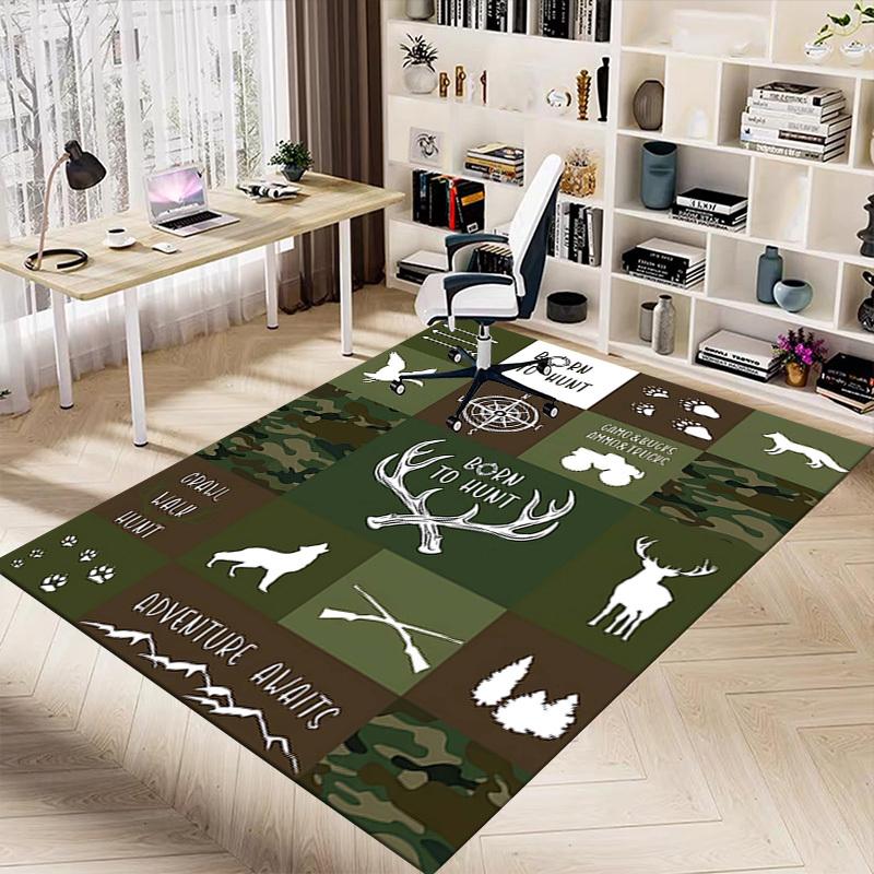1PC Hunt Camo Non-Slip Floor Carpet Compatible for Office&Living Room&Bedroom&Dining Room -  Soft & Pattern, Vibrant Colors-H0414