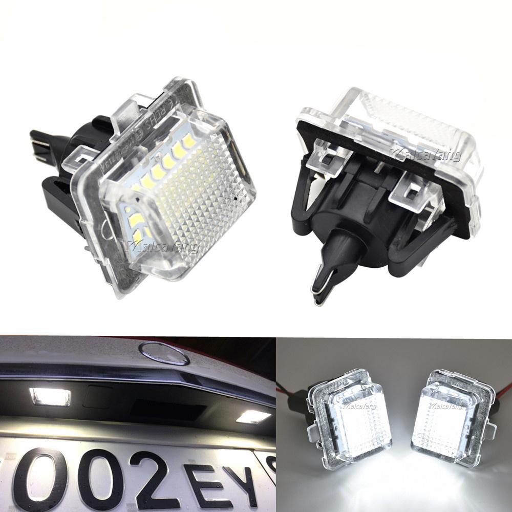 1Pair For Benz LED License Plate Light For Benz W204 (5D) W207 W212 W216 W221 6000K 12V 18 LED License Lights Car Accessories Model A