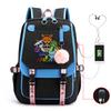 Personality Trend Cartoon Printing Double Shoulder College Style Student Leisure Schoolbag Multi-function Large Capacity