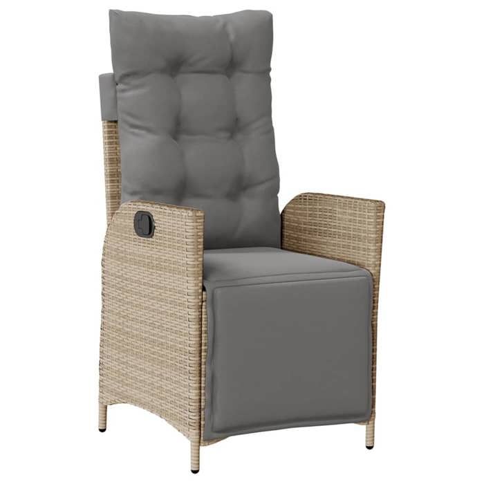 VidaXL Ensemble à Manger de Jardin avec Coussins 5 pcs, Table et Chaises avec Dossier et Repose-pied Réglables, Meubles 3213450