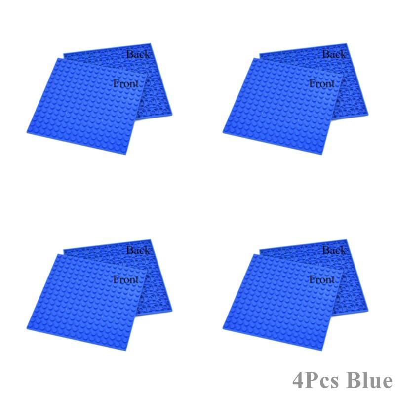 Non-Toxic 4Pcs 16X16 Dots Double-Sided Baseplate Building Blocks Base Plate Moc City Parts Educational Christmas Gift Toy For Children