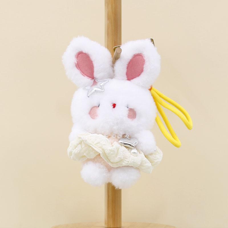Adorable 4-inch Plush Teddy Bear Keychain Cute Wedding Throwing Doll Bag Charm Rabbit