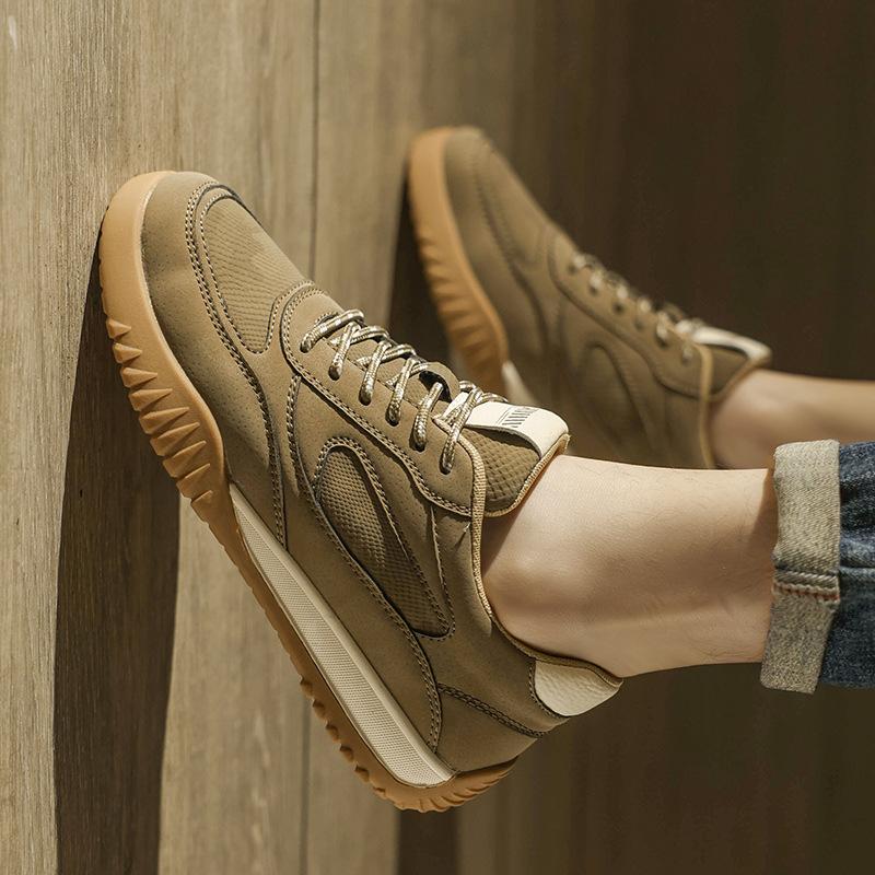 Light luxury shoes new autumn retro sports casual running board shoes leather thick-soled Forrest Gump shoes