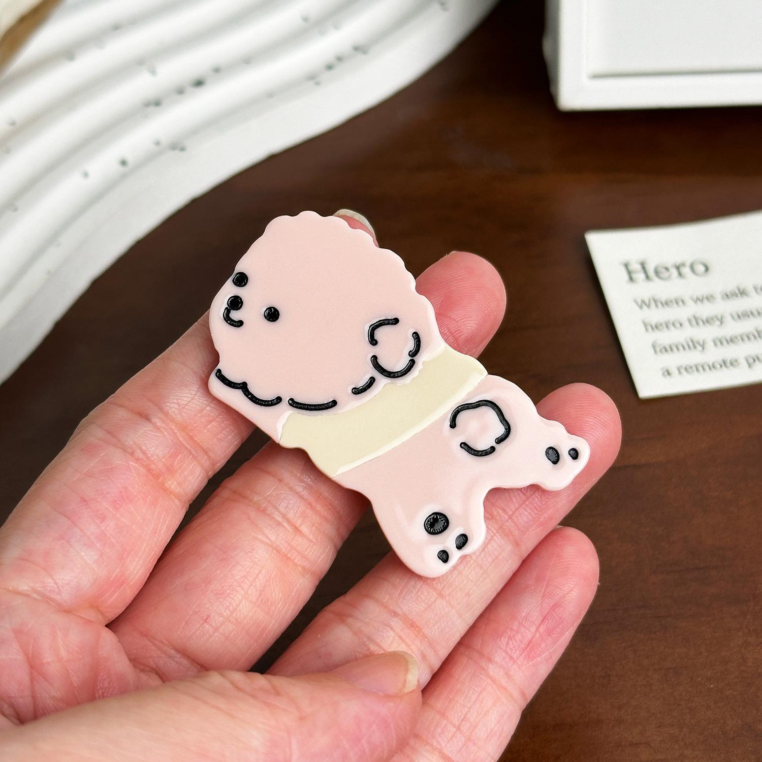 

Cute Doodle Charming Dog Hair Clip For Effortless Chic Style In Various Colors рожевий