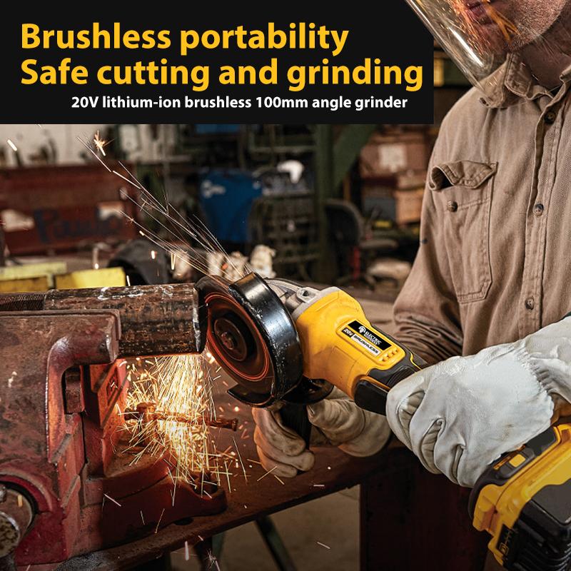 100/125mm Brushless Angle Grinder Metal Polishing 4 Gears Cordless Grinding Machine Power Tool For Dewalt 20v Battery Pins