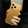 Tempered Glass Magnetic Gold Phone Case For For Iphone 17 Air 11 12 13 14 1 16 Pro Max  Big Window Protector Cover