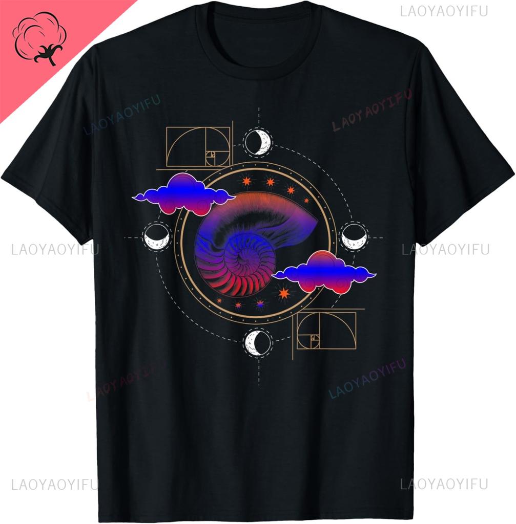 Fibonacci Golden Ratio T-Shirt Print Original Design Gifts T Shirts Cotton Streetwear Vintage T Shirt Camisas Streetwear