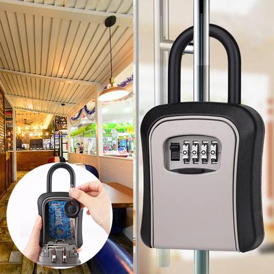 Scatola con codice a 4 cifre, installazione gratuita, scatola per chiavi con password esterna, gancio di bloccaggio esteso, filo di acciaio, contenitore per chiavi, chiave impermeabile