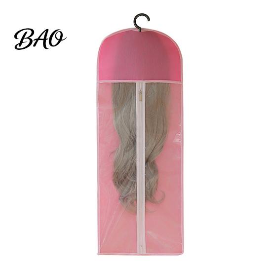 Hairpiece Protection Bag Wig Storage Hanging with Hook, Breathable Non-woven Fabric Dust-proof Travel Hair Extension Case Protector, Space Saving