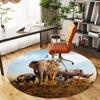 1pc African savannah animals Round Chair mat office Area Rug - Non-Slip, Floor Mat for Office, Bedroom, and Indoor Decor p127216