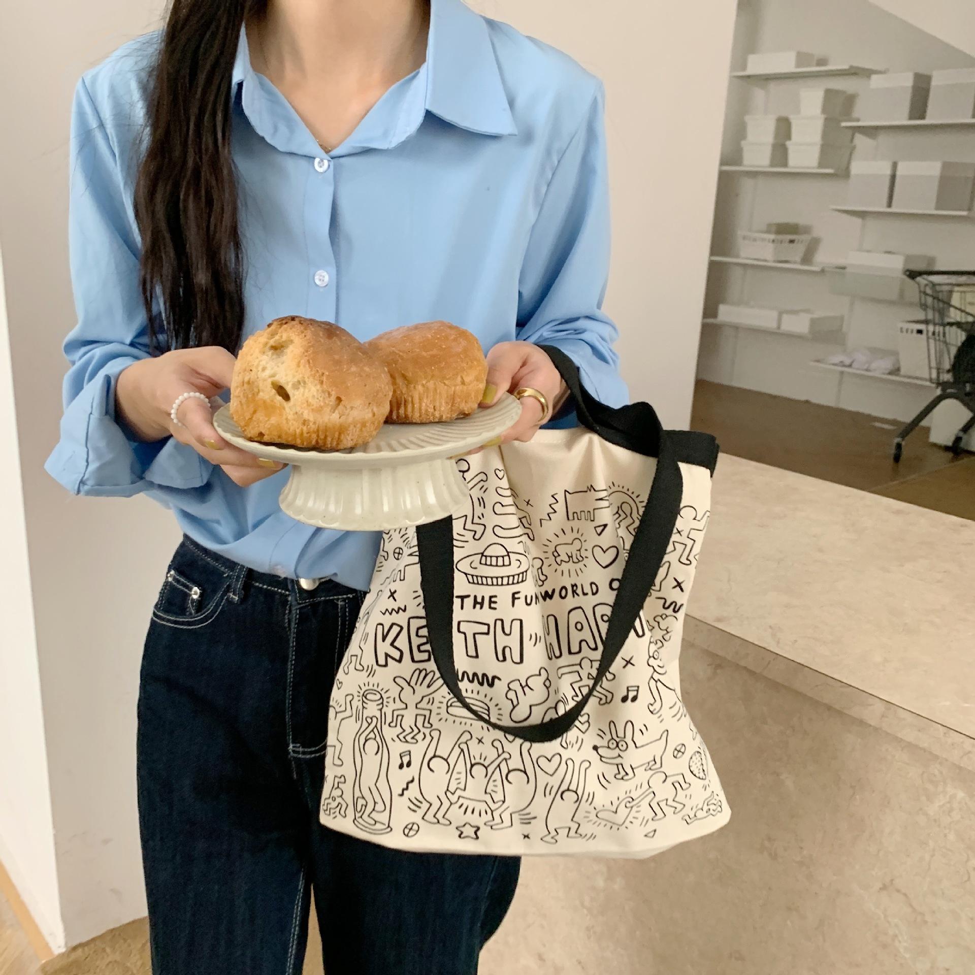 Женская сумка на одно плечо с персонализированной печатью для хранения холста OneSize — фото 21