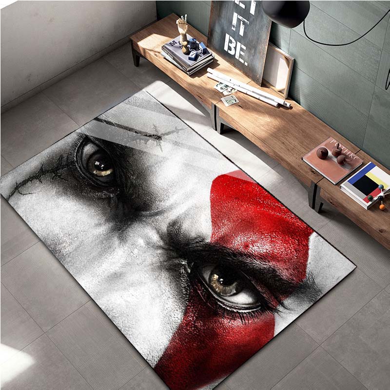 

15 размеров Ковер Kratos God-of-War для игровой зоны Большой, Ковер для гостиной, спальни, дивана, коврик для двери, декор, Детский игровой Нескользящий коврик для пола 40x60cm (16x24in)