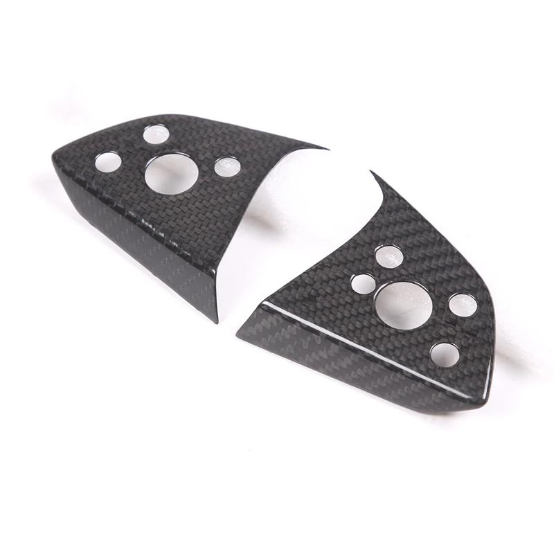 For Tesla Model 3 2023-2025 Real Carbon Fiber Car Steering Wheel Button Panel Cover Trim Sticker Car Accessories