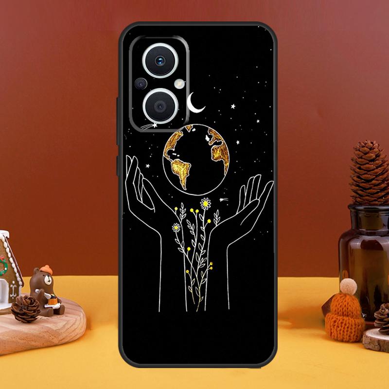 Sun Moon Flowers Case For OPPO Reno 8T 4Z 5Z 10 Pro 11 F 4 5 6 7 8 Lite OPPO Find X5 X6 Pro X2 X3 Lite Cover