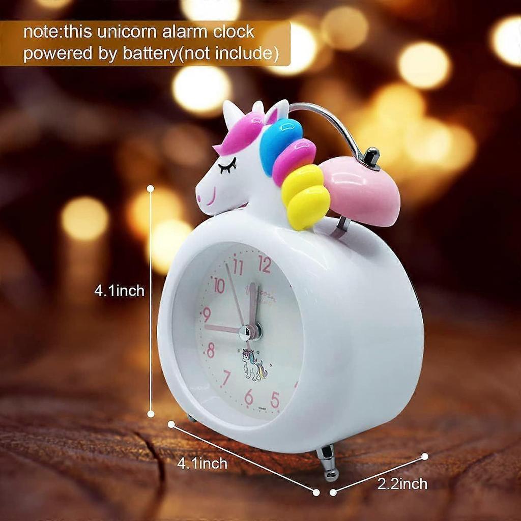 White Silent Retro Double Bell Alarm Clock with Night Light