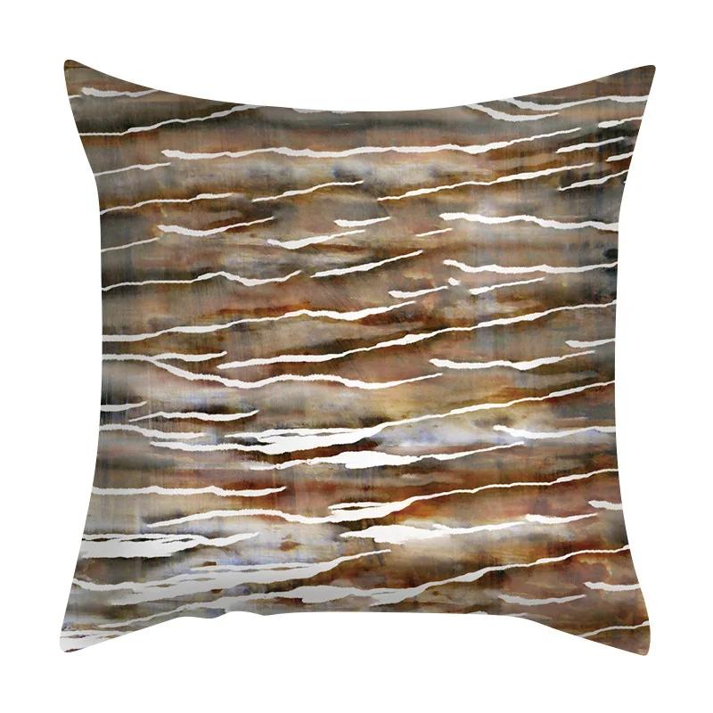 Living Room Bedroom Car Sofa Cushion Wholesale Geometric Abstract Peach Skin Pillowcase