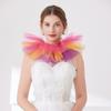 Colored Tulle Ruffled False Collar for Women Three-Layer Fake Collar for Halloween Costume Clown Neck Detachable Collar Shawl