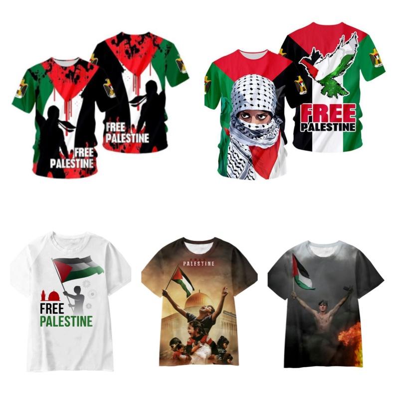 New Autumn Collection 3d Printed Palestinian Flag T-shirt Casual And Loose-fit