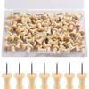 Wood Push Pins Map Tacks Marking Pins Wooden Map Thumb Tacks With Steel Point For Cork Bulletin Board Craft Projects (natural Color)100pcs