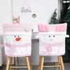 1pcs Pink Christmas Chair Covers with Santa Claus Cloth Dining Stool Covers for European Home Decor Household Supplies