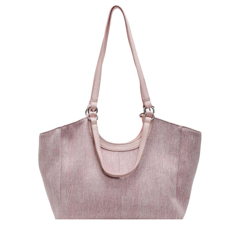 Simple Color Solid Ladies Bag Zipper Closure Interior Pockets Casual Travel Bags