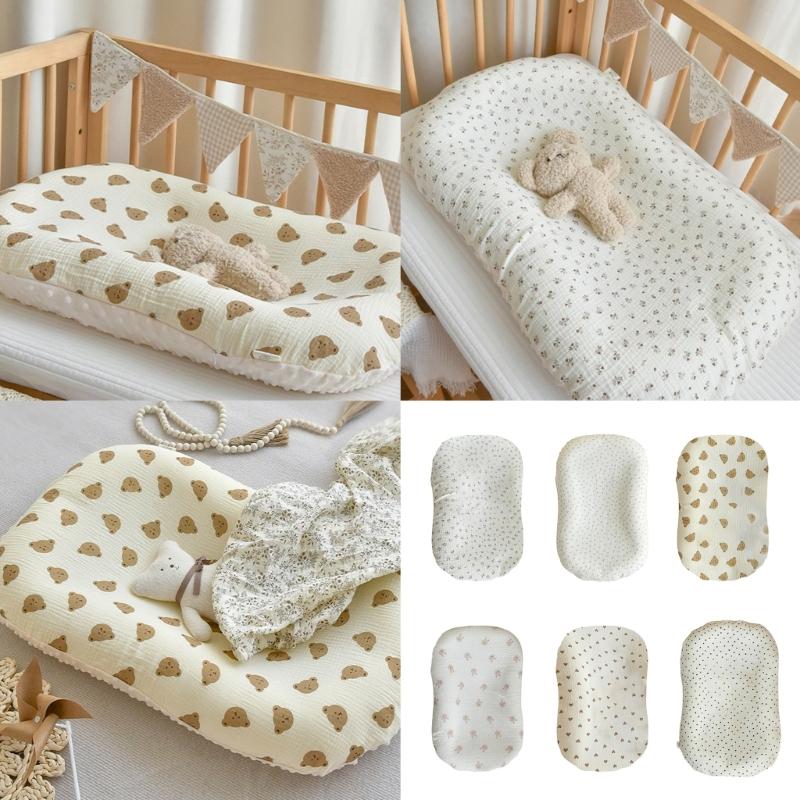 Multifunctional Babynest Lounger Infants Rest Cushion Portable Newborns Bed for Girls Boys Comfortable Travel Bed Cot