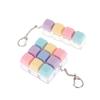 Macaron Color Keyboard Key Toy Diy Button Keycap Sensory Keychain Decompression Toys Mechanical 4Key Toy For Adult Gifts