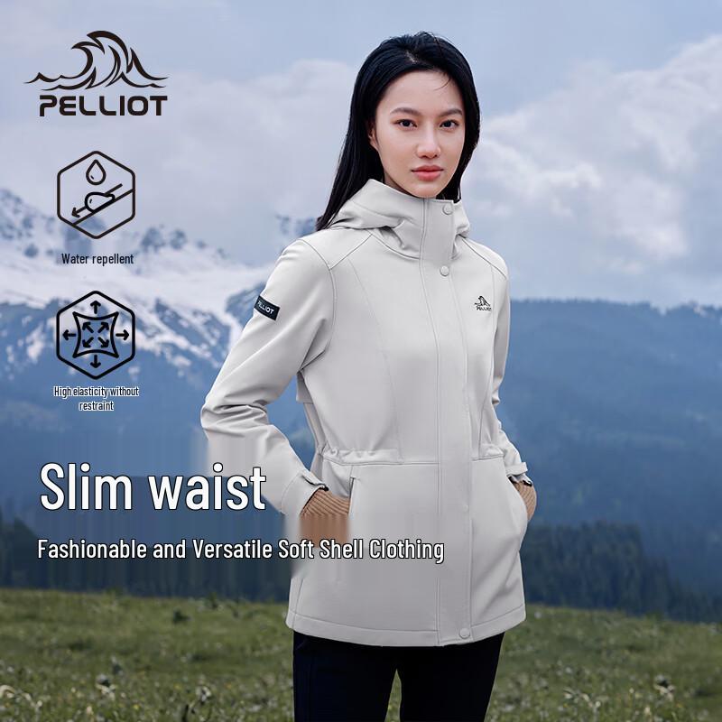 PELLIOT Women's Windproof Water-Resistant Softshell Hiking Jacket