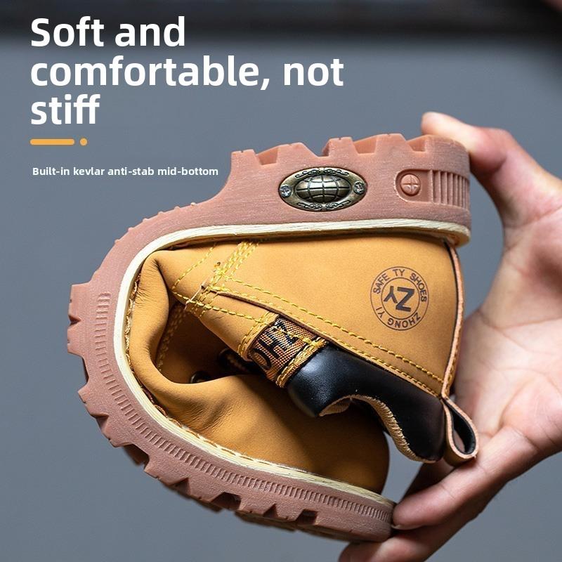 Men's Safety Shoes Steel Toe Men's Boots Anti-smash Anti-puncture Work Boot Working Footwears Slip-Resistant Boots Waterproof