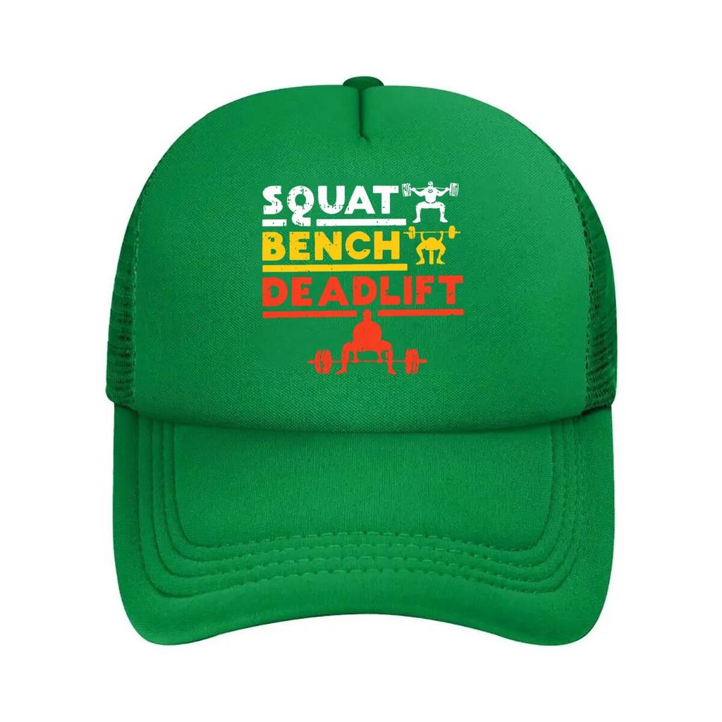 Bench Deadlift Powerlifting Barbell Lifter Vintage Graphic Mesh Baseball Cap For Womens Unisex FeUnisex Beach Dad Hat Hip Hop