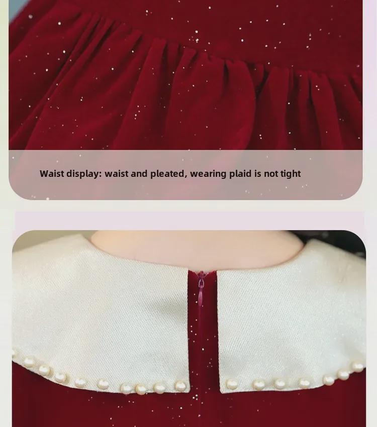 Stylish 2023 Autumn & Winter Girls' Long Sleeve Princess Dress with Velvet