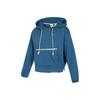 Embroidered Logo Large Pocket Hooded Long Sleeve Sweatshirt for Women Blue